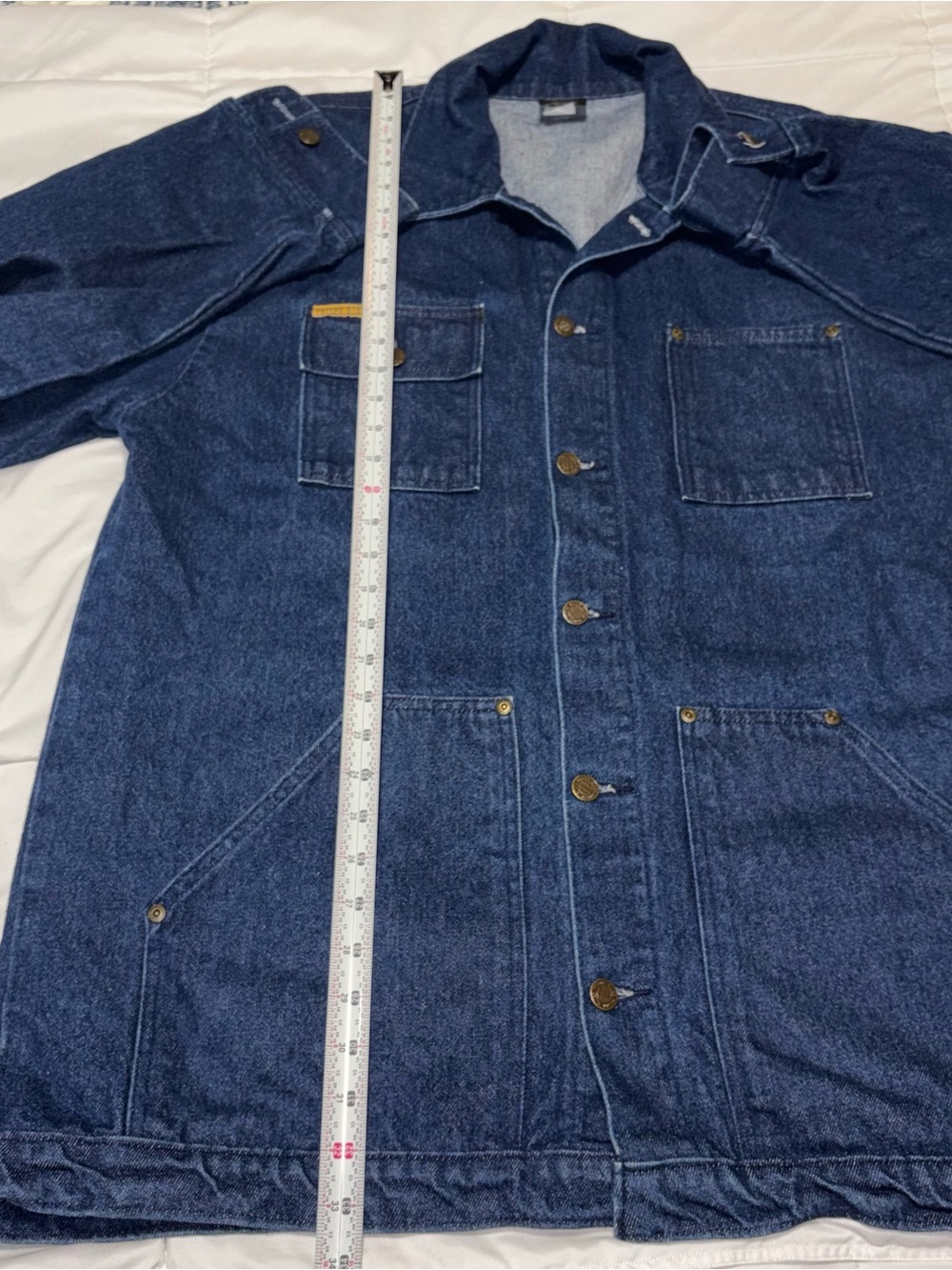 VTG XL PRISON BLUES YARD COAT Chore Jacket denim Jean cotton made in USA - Picture 5 of 7